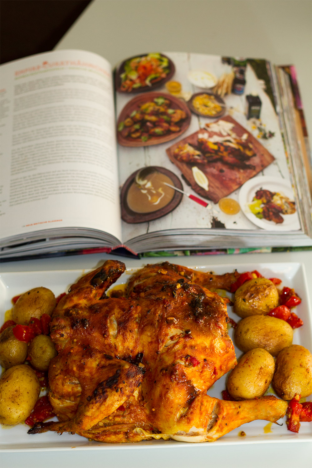 Empire roast chicken with Bombay-style potatoes, Jamie Oliver