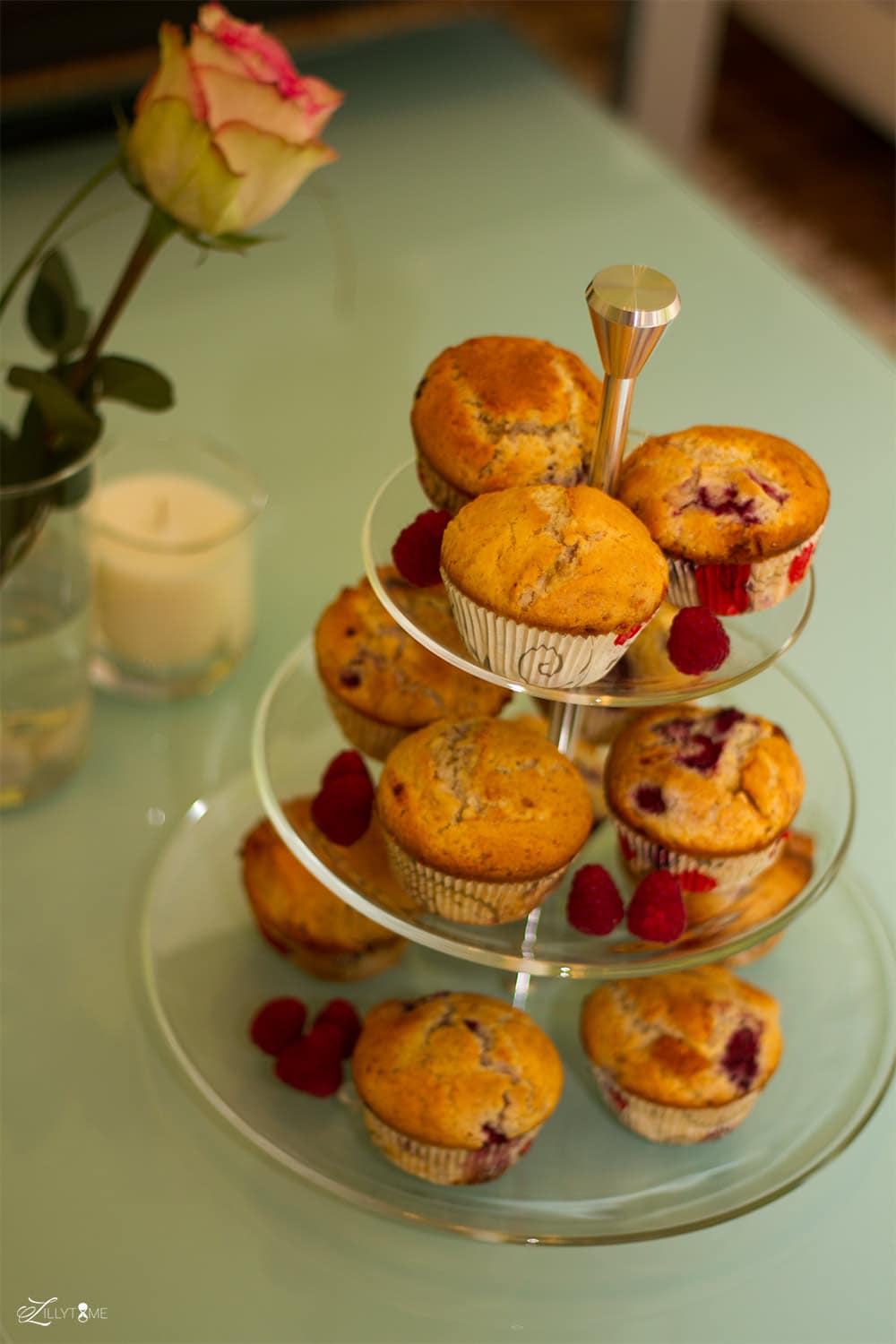 Himbeer-Muffins mit weißer Schokolade